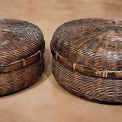 Vintage Chinese Nesting Sewing Baskets
