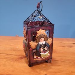 3D Metal Table or Hang Tower Lantern Candle Holder With Angels, Hearts, Love
