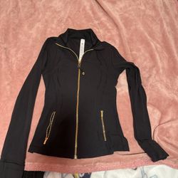Lululemon black and gold full length jacket