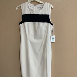Calvin Klein Cream/Black Dress New Size 8