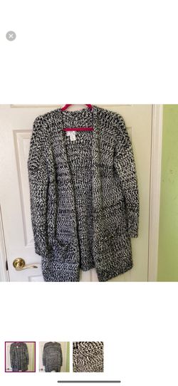 Black And White Cozy Cardigan