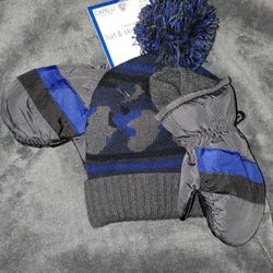 Beanie & Ski Gloves Set CAPELLI NEW YORK Size 2t-4t