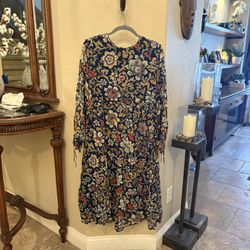 NWT~BODEN Women Multicolor Floral Print Long Sleeve Midi Dress Size 10P