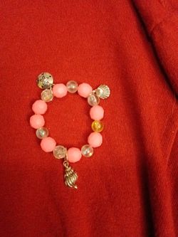 Beaded Stretch Bracelet with Sea Charms