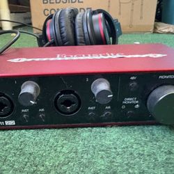 ADAM Audio D3V Powered Monitor Scarlett Studio Microphone Included And Headphones 