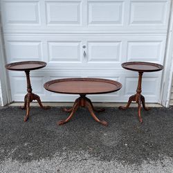 Antique Coffee & 2 Side End Tables 