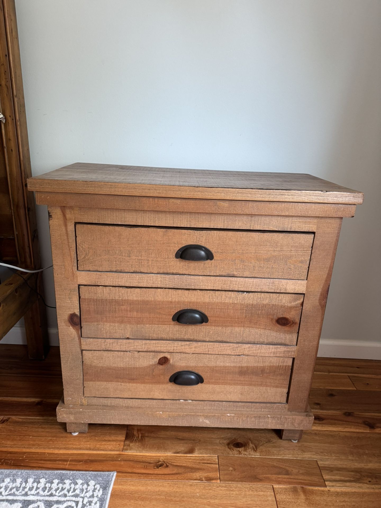 Distressed Pine Wood Nightstands