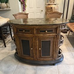 Vintage Bar On Wheels With 2 Swivel Stools