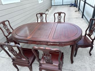Mesa De madera Sólida Con 6 Sillas 🪑