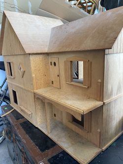 Large Wood Doll House. Handmade