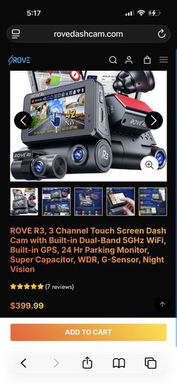 DASH CAM Rove 3 Dash Camera Set Plus Hardwire Kit And 512 Memory Card.