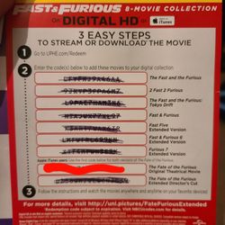 The Fate Of The Furious (Theatrical) Digital Code