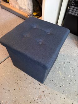 Blue Storage Ottoman