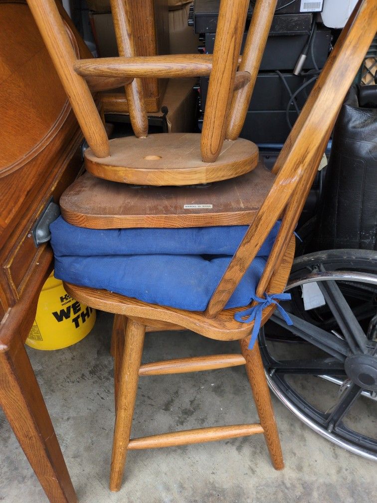 Two Oak Bar Stools