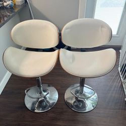mid-century Modern bentwood adjustable swivel bar stool