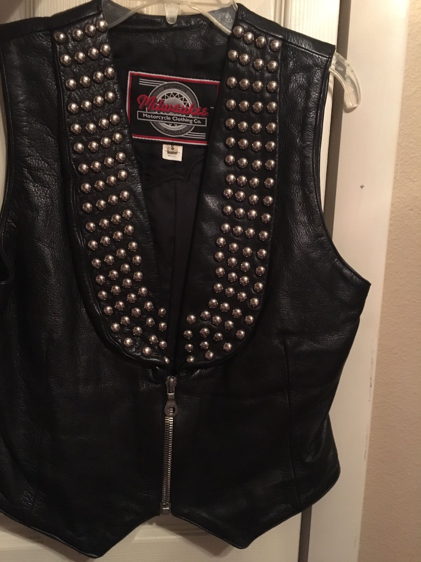 Leather Vest studded with patch