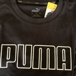 NEW PUMA BLACK TEE, SIZE SMALL WITH TAGS 