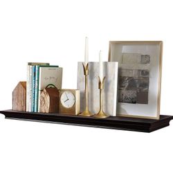 New 36” Wide, 7.75” Deep, Espresso Brown Floating Shelves Wall Mounted, Deeper Wall Storage Shelf for Ho  Located Hesperia ca