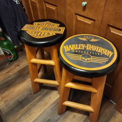 HD Harley Davidson Stool Set 2 Heavy Duty 