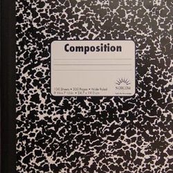Office Depot Composition Book, 7-1/2" x 9-3/4", Wide-Rule, 100 Sheets, NEW

