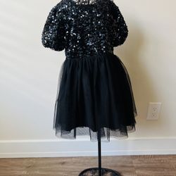 Cat &Jack, Girl's Solid Black Top Secuene, Bottom Tulle, Round Neck,Size 4-5