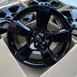 Chevy Silverado Rims 20” Original Factory Wheels Rines New Gloss Black Powder Coated 
