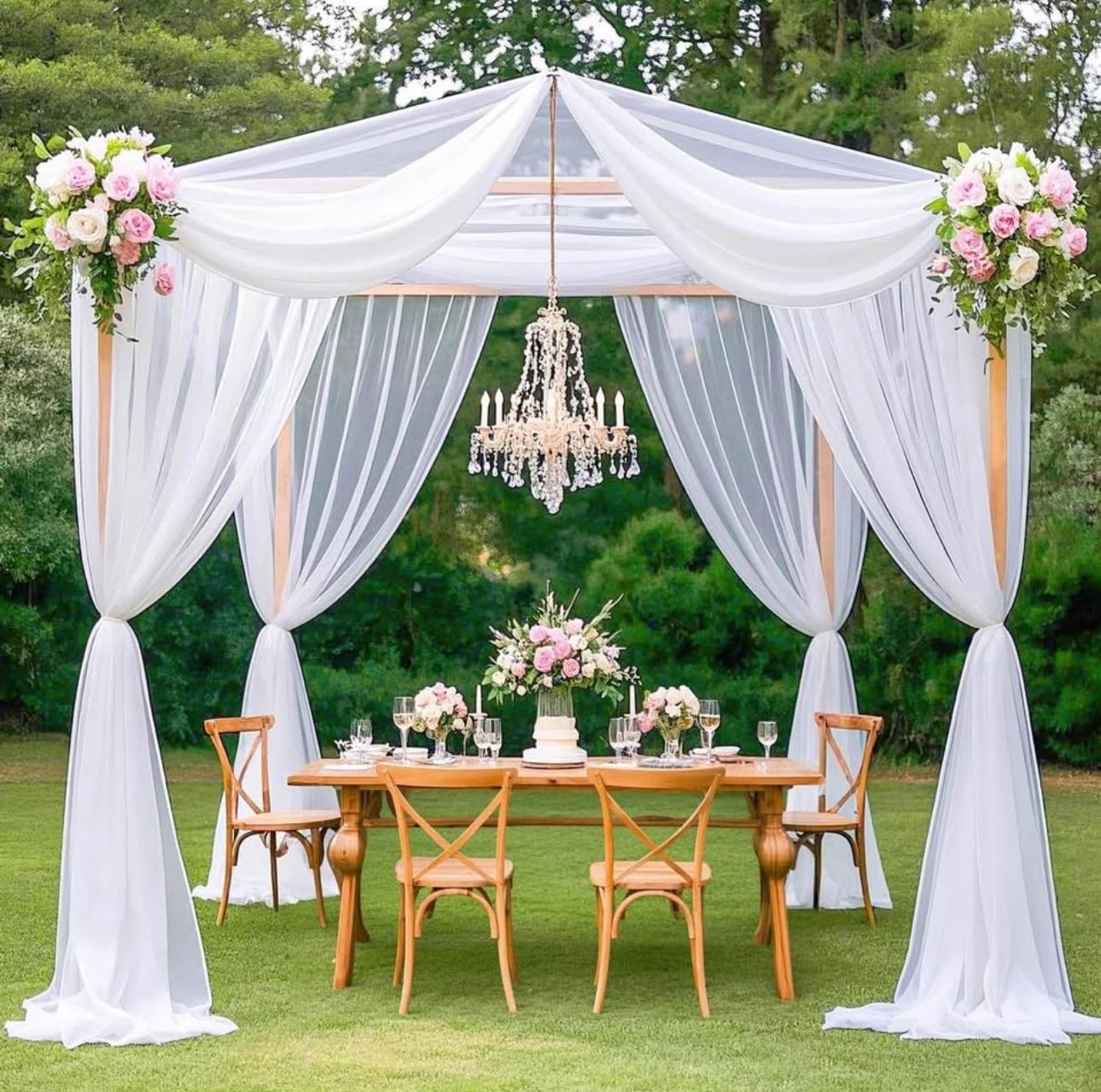 MODFUNS White Wedding Arch Drapes
