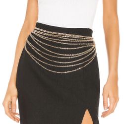 New Without Tags 8 Other Reasons Gold plated chainlink belt