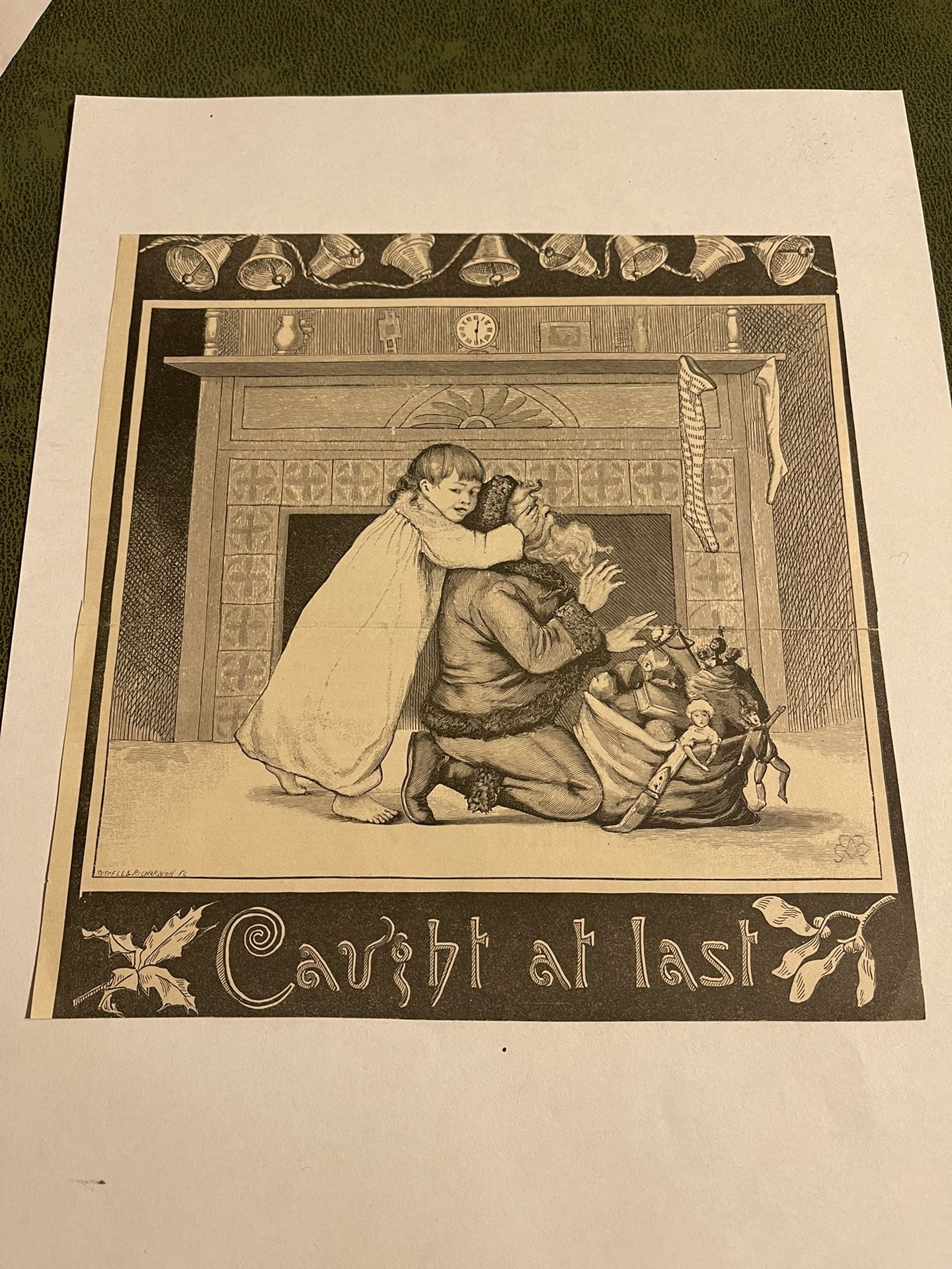 1891 “Caught At Last” Santa Newspaper Cut-Out