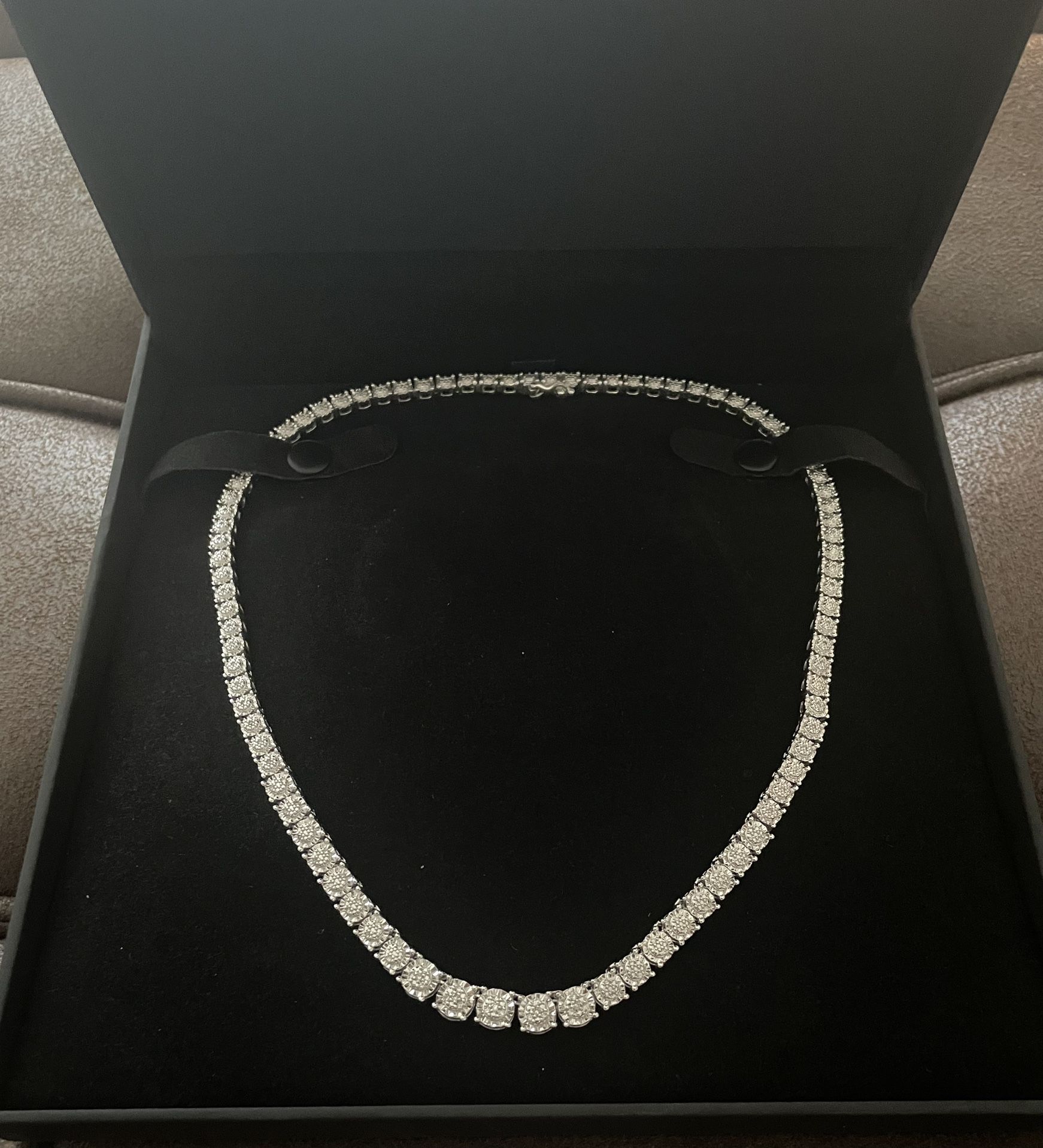 Diamond Tennis Necklace 1/2 ct tw Sterling Silver