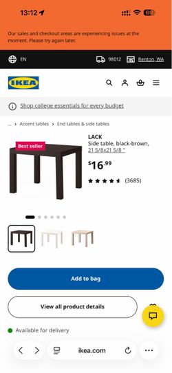 IKEA LACK Side Table Black-Brown