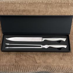 Stainless Steel 12”  Knife And Fork Carving Set