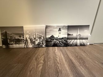 Set of 4 Decorative 12x12 Canvas Wall Art Prints