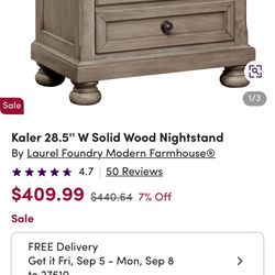 2 Kaler 28.5” Solid Wood Nightstands