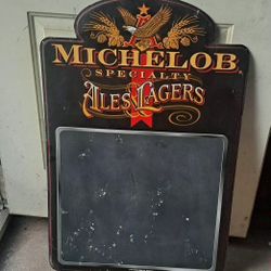 vintage Michelob Specialty Ales & Lagers metal bar sign or menu board. 