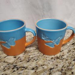 Terra Cotta And Blue Butterflies Mug Starbucks

