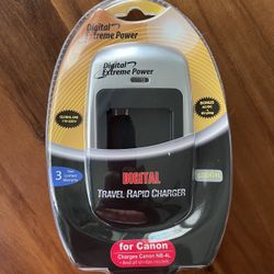 NIB - Digital Extreme Power Travel Rapid Charger - For CANON XCDC4L - Global Use