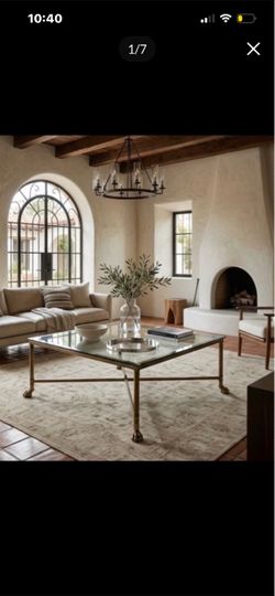 Vintage LaBarge Square Hooved Brass Table