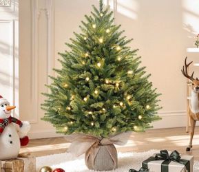 2ft Prelit Artificial Mini Christmas Tree for Tabletop Desk Decor