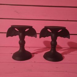 SET OF 2 BAT CANDLE HOLDERS