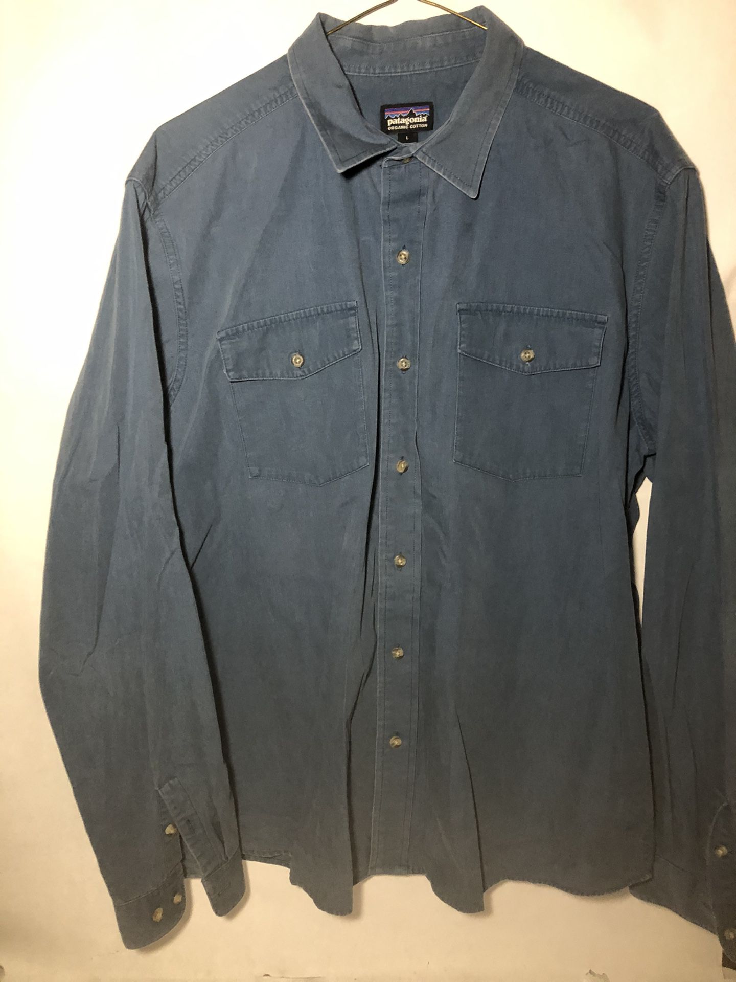 Patagonia Mens Organic Cotton Long Sleeve Button Front Shirt Size Large