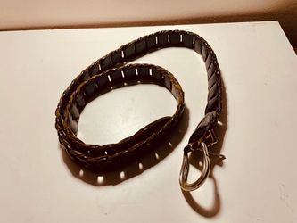 Argentina Men’s Belt Braided Plaited Leather 38 Good To Vgc Brown