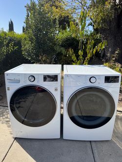 LG ThinQ Front-Load Washer and Dryer Electric Set
