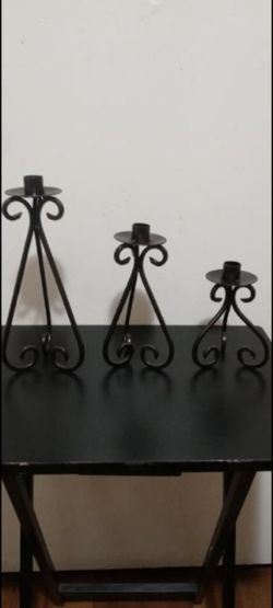3 wrought iron candle holders pickup between 2:00-10:45 rainbow/Charleston cash only read description 