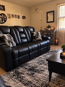 Leather reclining couch