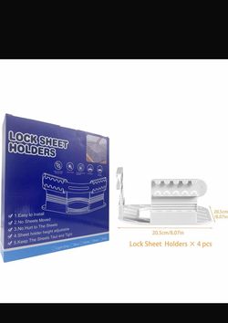 Locks Sheet Holder-Bed Sheet Holders Sets for Corners, Height Adjustable, Keep Sheets Firm and Tight, with 4pcs Heavy-Duty Straps, Fits Thick Mattress
