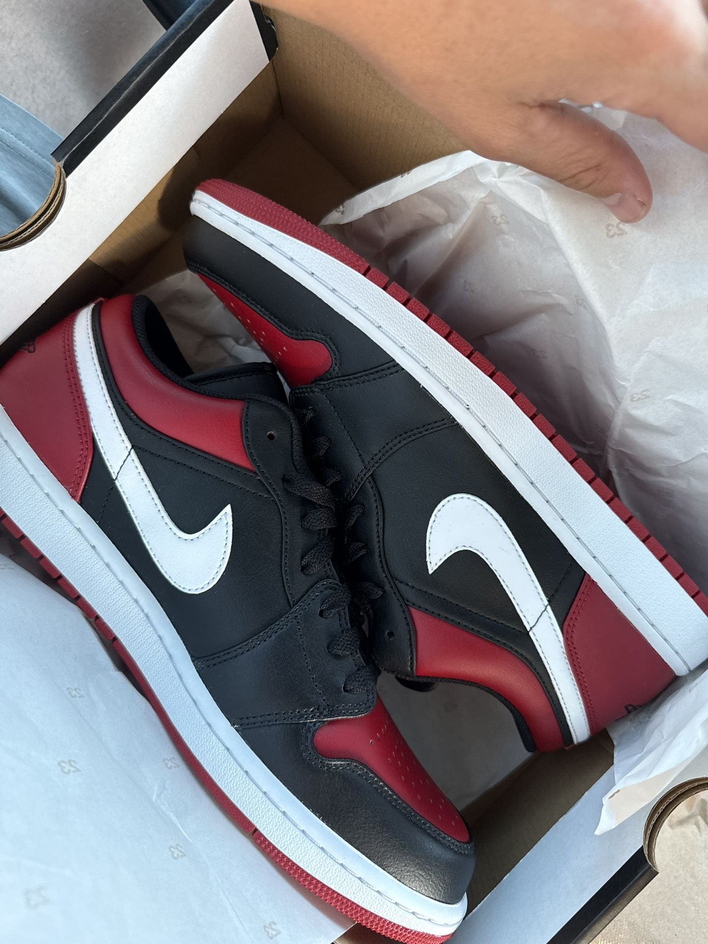 Nike Air Jordan 1 Low Shoes Black Varsity Red White