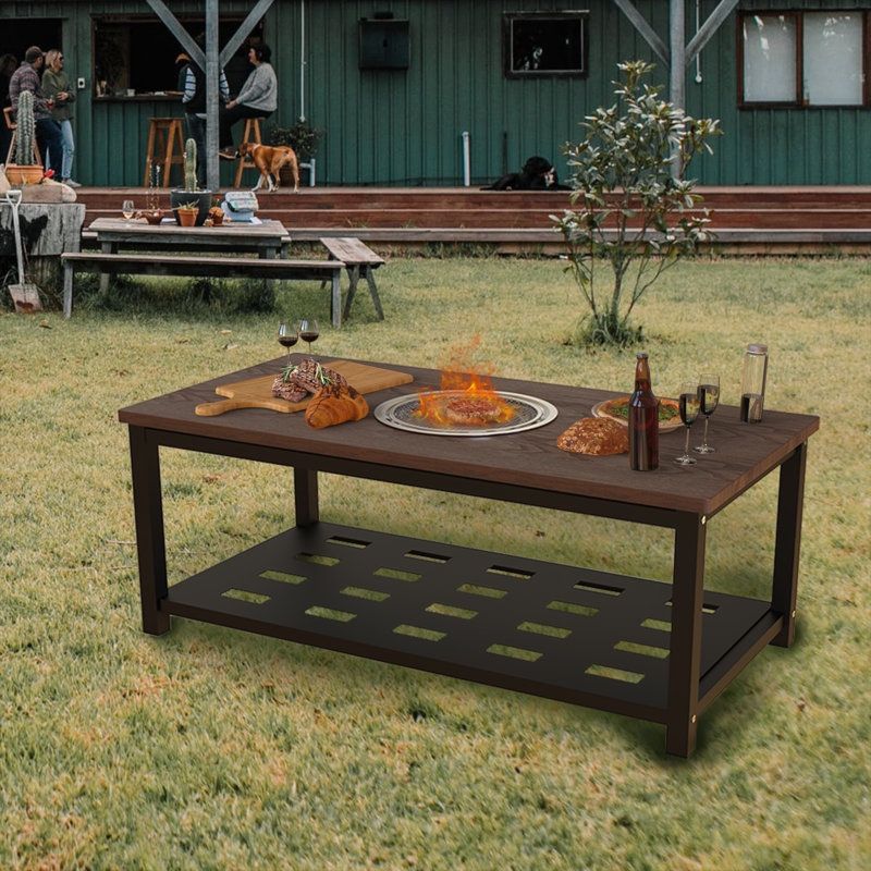 47x23x18 Outdoor Fire Pit Table BBQ Stove Fire Pits Table