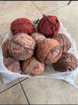 Hand Spun Wool And Chenille Yarn All For $25