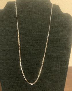 Rhodium Plated 925 Sterling Silver Curb Chain 2.3mm 20 Inches Long